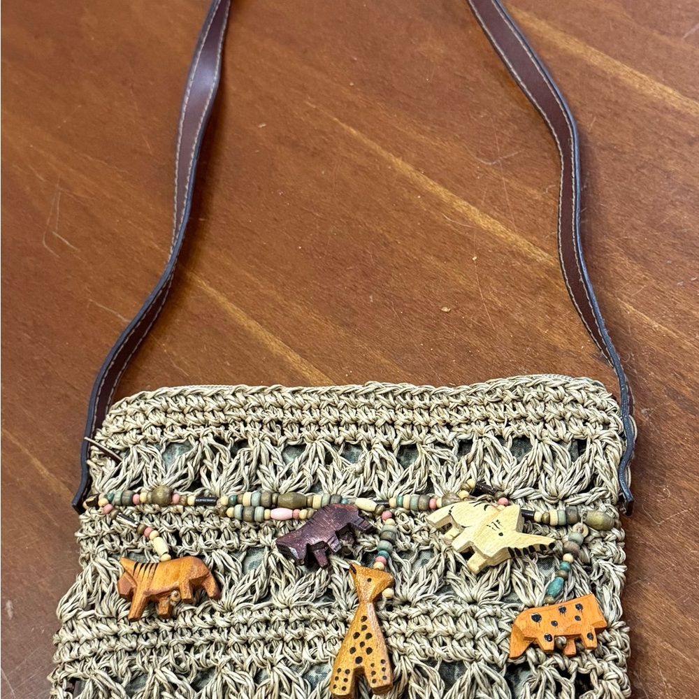 Animal Motif Woven Bag